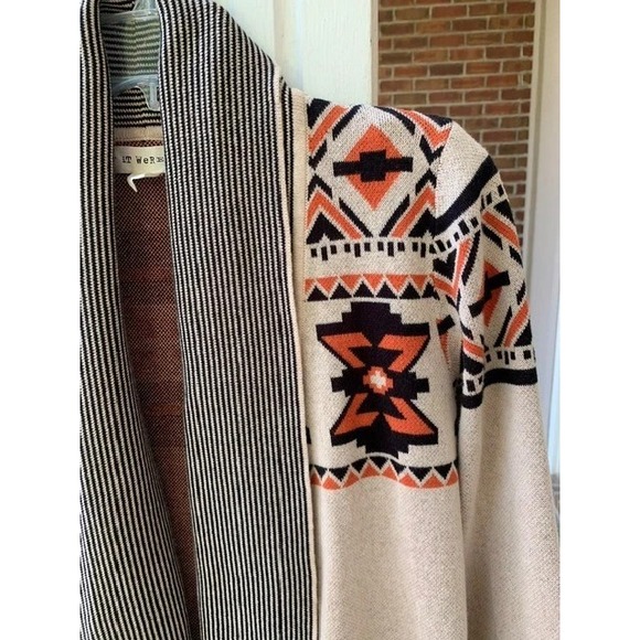 If It Were Me Cardiganopen Sweater size Large Southwestern Long Cotton Aztec-L - Picture 4 of 5
